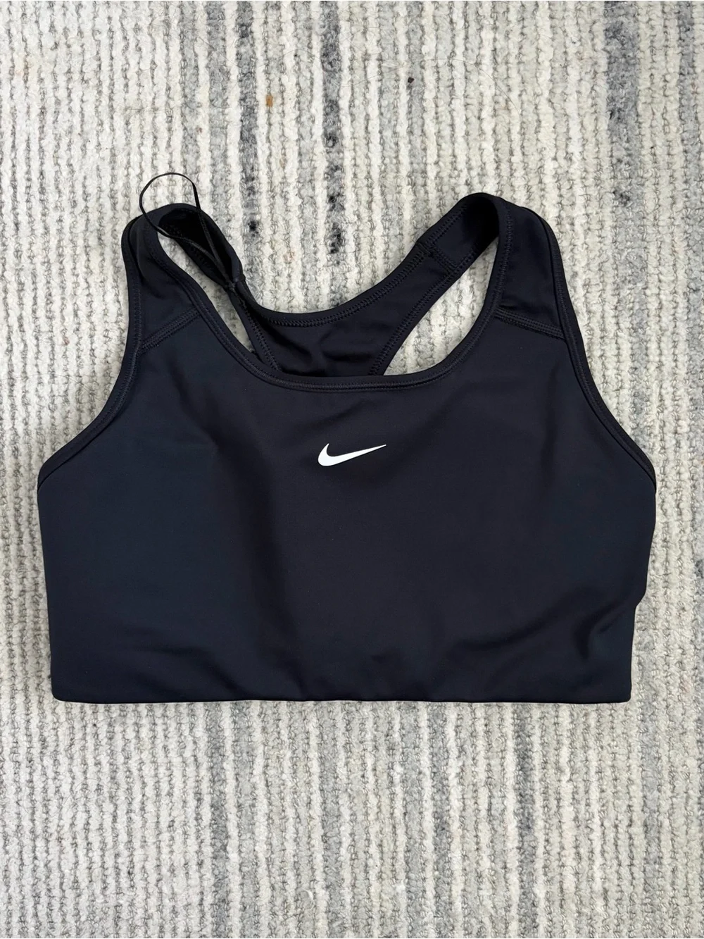 Nike Black Sports Bra with White Swoosh - Racerback Support